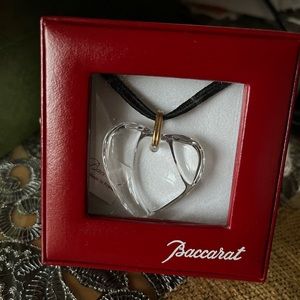 Authentic BACCARAT Clear Crystal Heart Pendant Necklace New in Box.